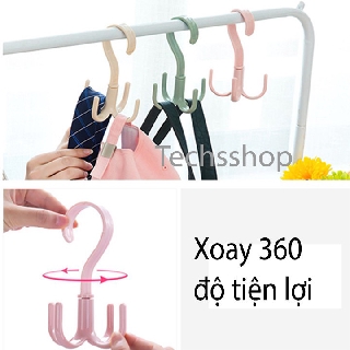 MÓC NHỰA 4 CHẤU XOAY 360 ĐỘ CHỊU LỰC TỐT - MÓC XOAY 4 CHẤU ĐA NĂNG TREO QUẦN ÁO, GIÀY DÉP, TÚI XÁCH