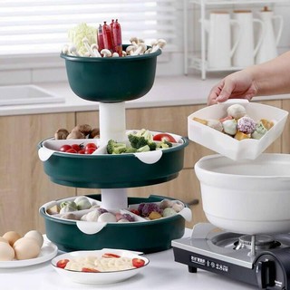 Kệ Đựng Rau Củ Quả 3 tầng, Xoay 360 độ đa năng, tiện lợi