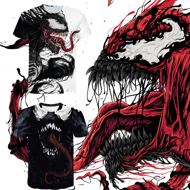 Áo Thun Tay Ngắn In Hình Venom Marvel Thời Trang Cho Nam Nữ