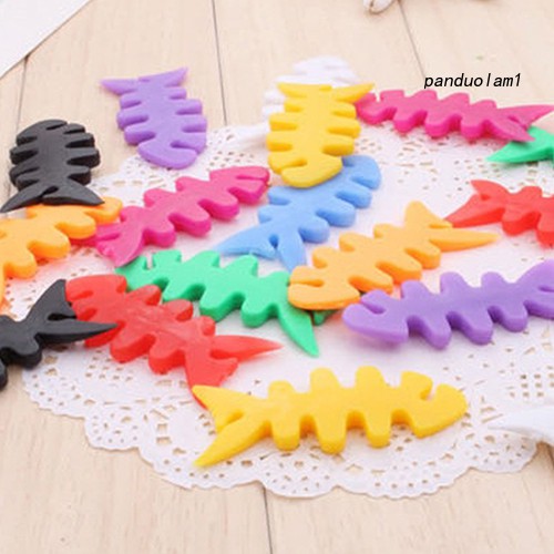 Pandu Dụng Cụ Quấn Dây Cáp Bằng Silicon Hình Xương Cá Tiện Dụng