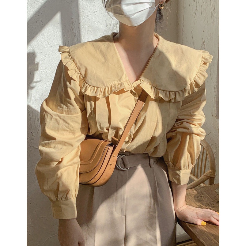 Áo Nữ Tay Dài Cổ Búp Bê Thời Trang Hàn Quốc