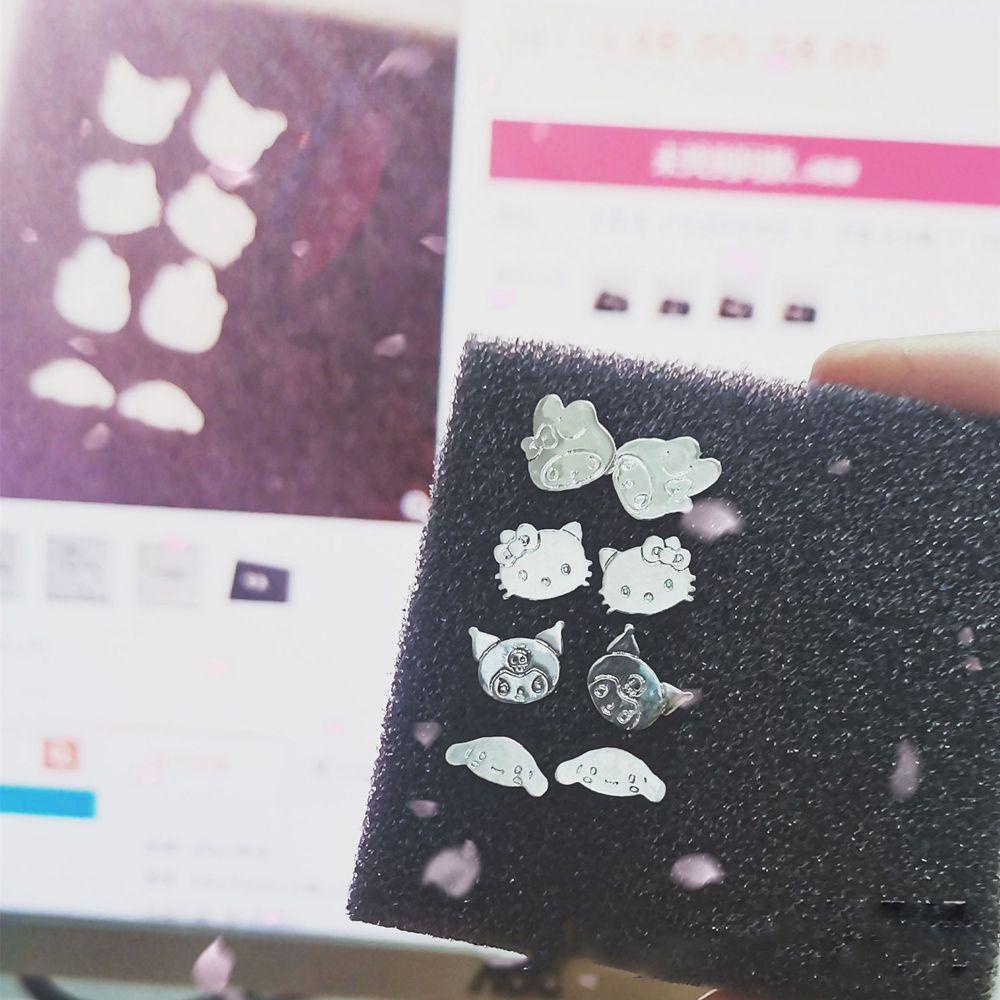 BACK2LIFE Bông Tai Mạ Bạc Hình Cinnamoroll Đơn Giản Dễ Thương Phong Cách Nhật Bản