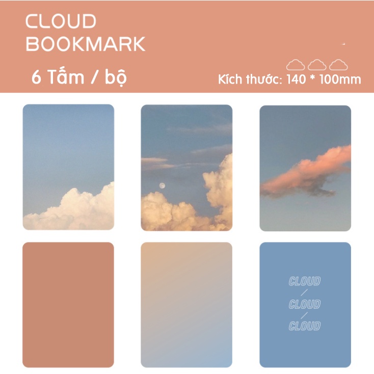 Book Mark Cloud trong suốt trang trí sổ tay cực xinh - Ong Mặt Bự