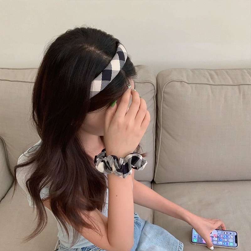 Dây buộc tóc bản rộng bằng xốp cổ điển đơn giản mới