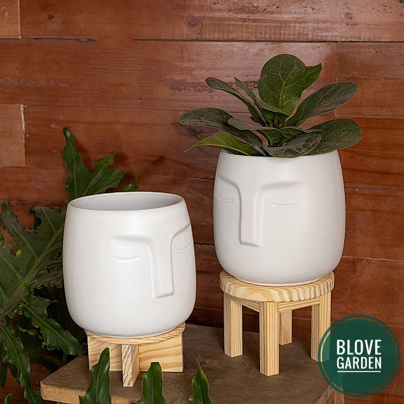 Gốm sứ bát tràng cao cấp,Chậu sứ hình mặt người, decor nội thất văn phòng đẹp, phù hợp trồng cây để bà cây cảnh mini