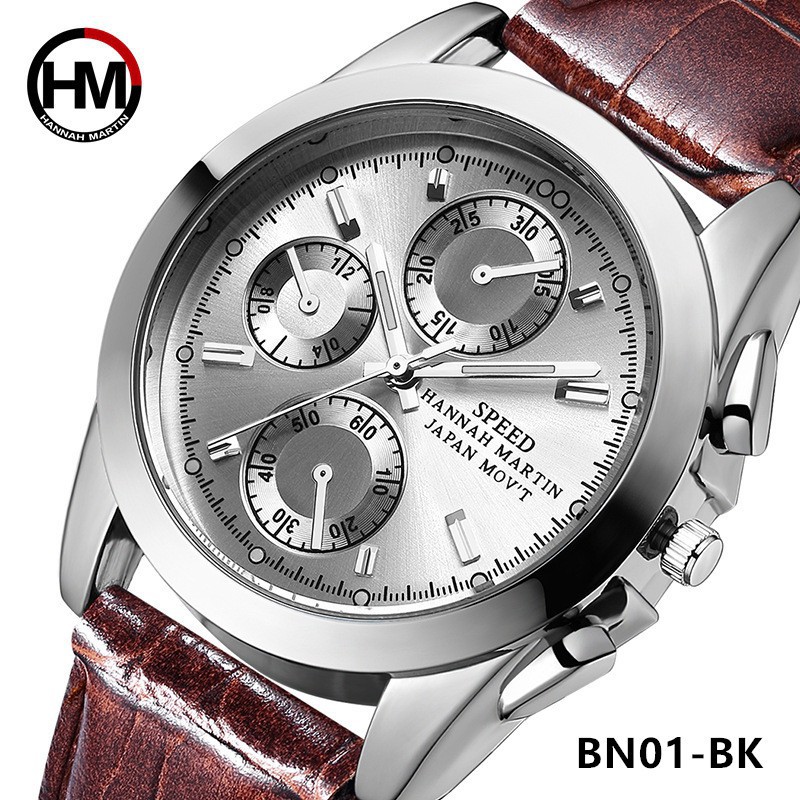 Mens Watches Top Brand Luxury Buisiness Leather Men Waterproof Wristwatch