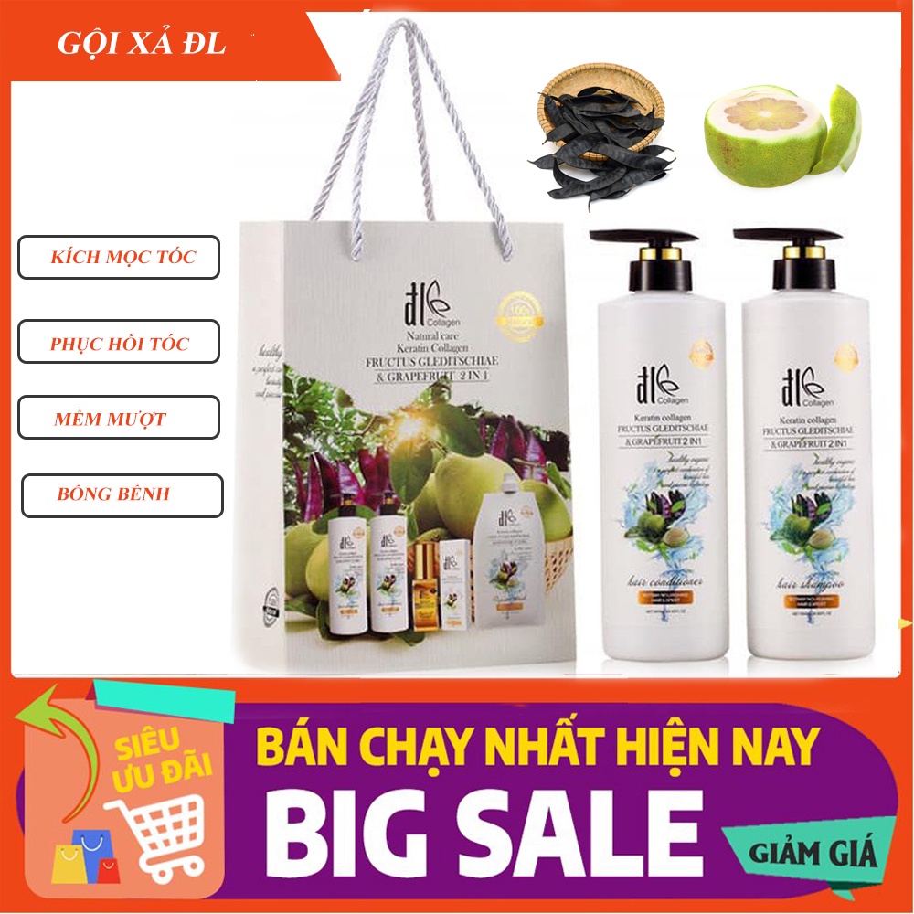 (GIÁ CỰC SỐC) Dầu gội xả ĐL, combo gội xả ngăn ngừa rụng tóc tinh dầu bưởi, bồ kết, SALE LỚN HÔM NAY, MUA NGA