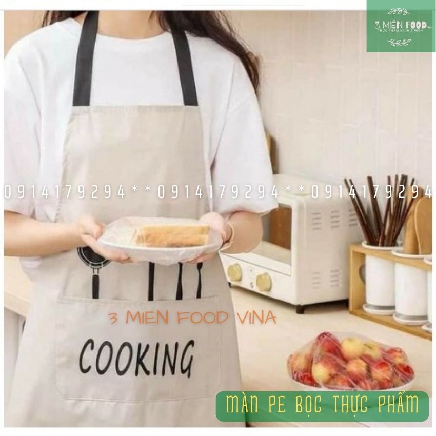 [HCM]Màng bọc thực phẩm,màng pe bọc thực phẩm có thun,màng pe bảo quản thực phẩm,túi gấu có chun bọc đồ ăn co giãn-3mien