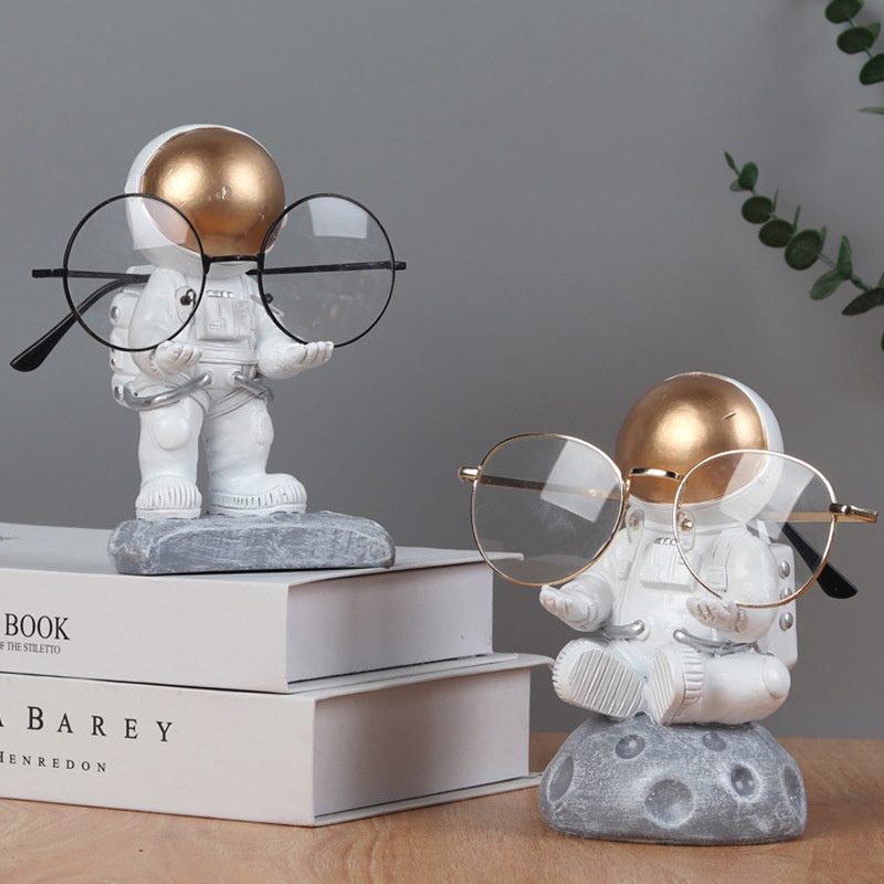 ( Sẵn Hàng ) Giá, kệ đỡ kính mắt, để bút tượng trang trí,tượng decor phi hành gia độc đáo