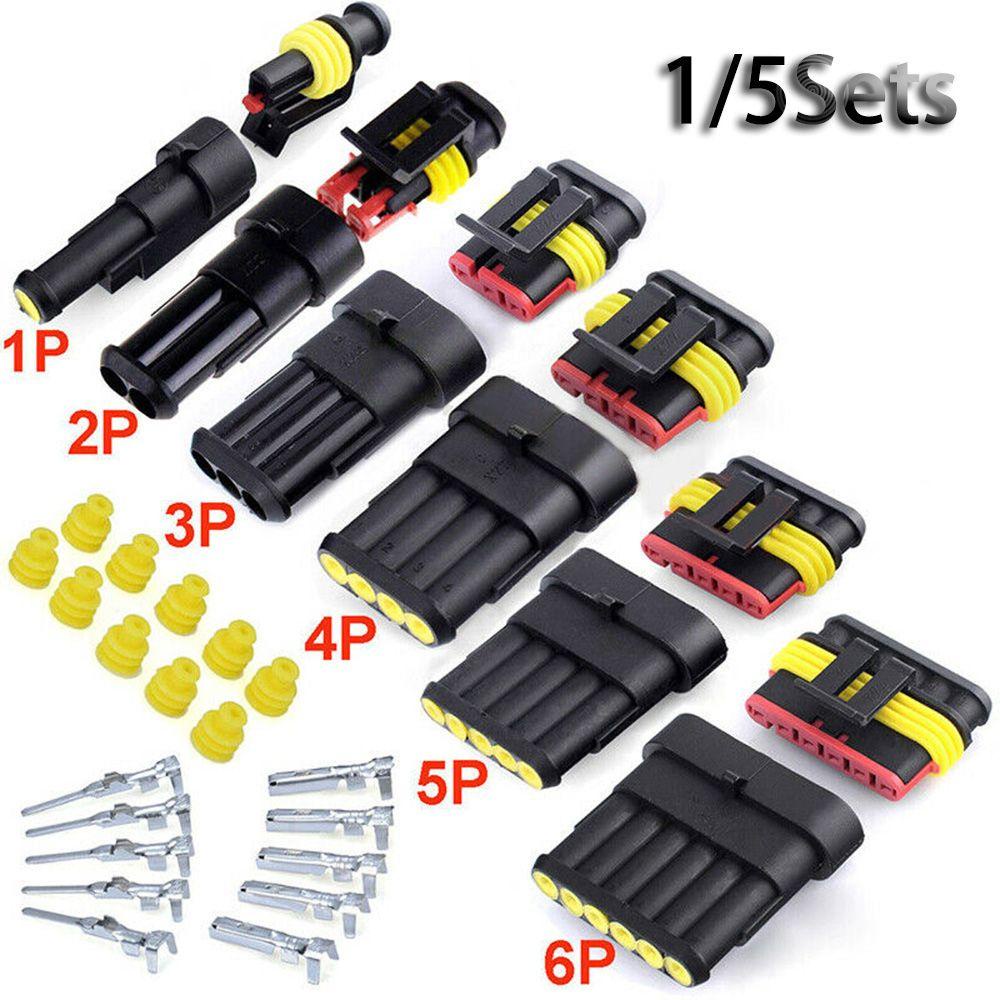 MAYSHOW Set 1 / 5 Đầu Nối Dây Điện Chống Thấm Nước Cho Xe Hơi