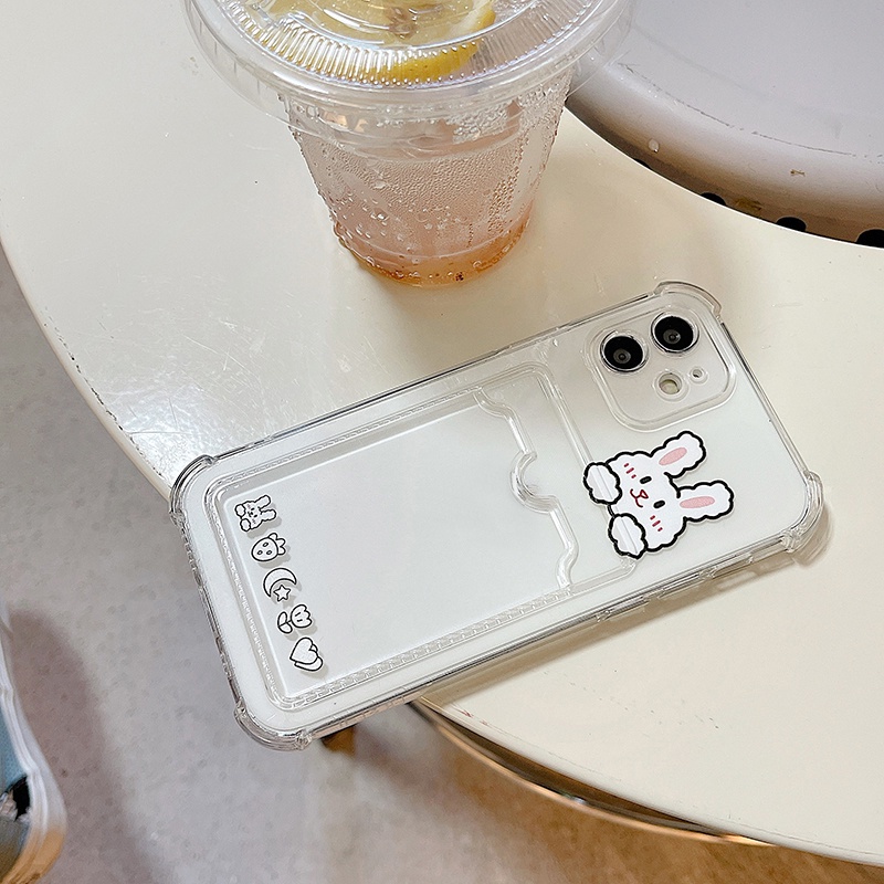Ốp lưng IPhone trong túi đựng thẻ ảnh thỏ ngộ nghĩnh 6/6s/6plus/6splus/7/7plus/8/8plus/xs/11/12/13/14/pro/max/plus/proma