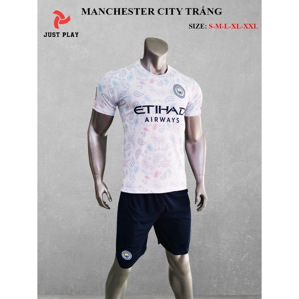 Bộ áo đá banh Man City trắng sân khách 2021