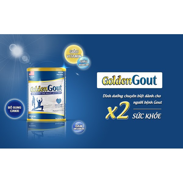 Sữa Golden Gout - Sữa non cho người bị Gout đầu tiên tại Việt Nam Golden Gout lon sắt 650g