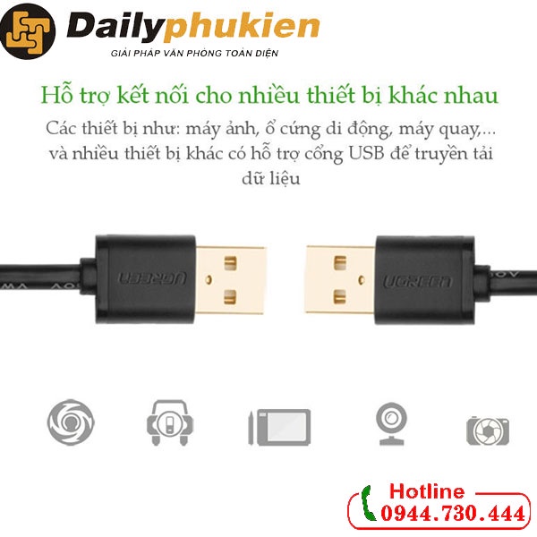 Cáp USB 2.0 2 đầu đực 1.5m UGREEN 10310 dailyphukien