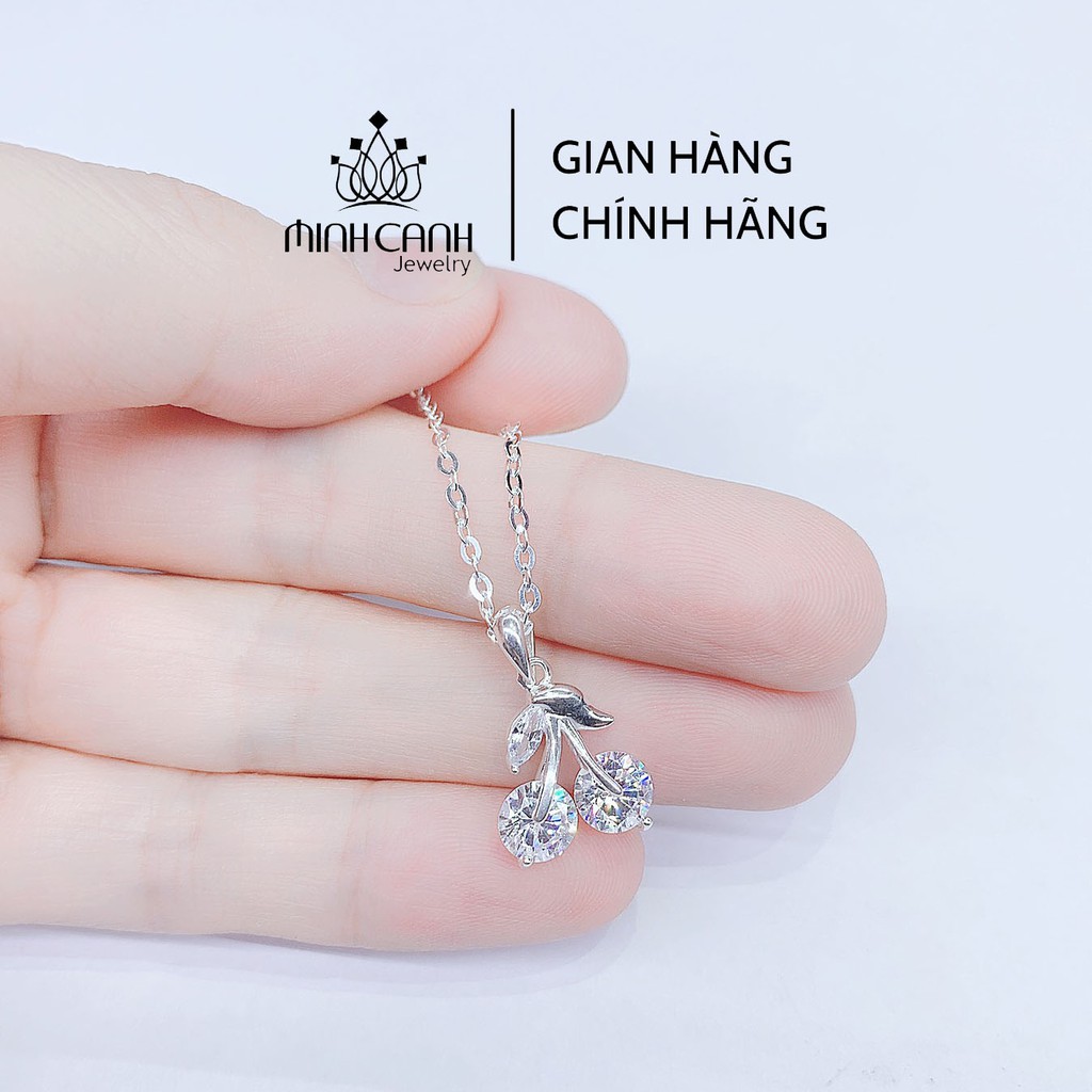 Dây Chuyền Quả Cherry Đính Đá Trắng Bằng Bạc - Minh Canh Jewelry