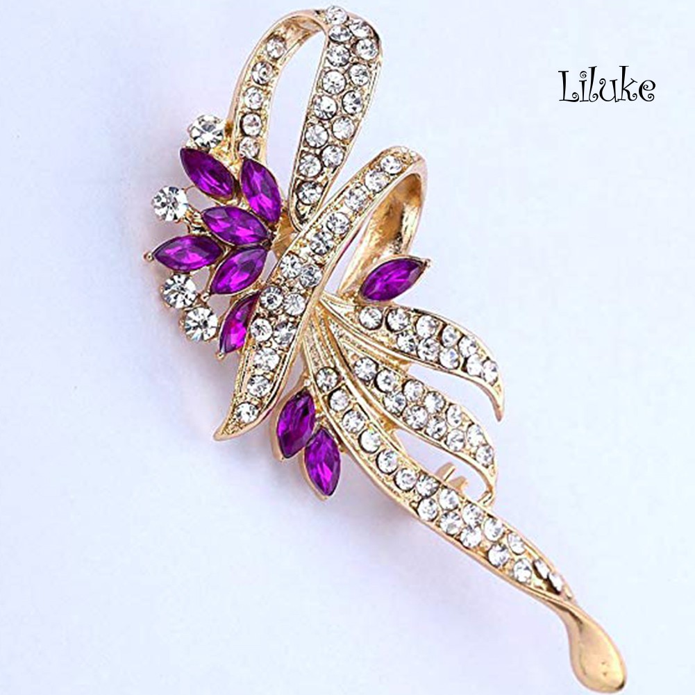 Ghim Cài Áo Hình Bông Hoa Đính Đá Nhân Tạo Thời Trang Dành Cho Nữ