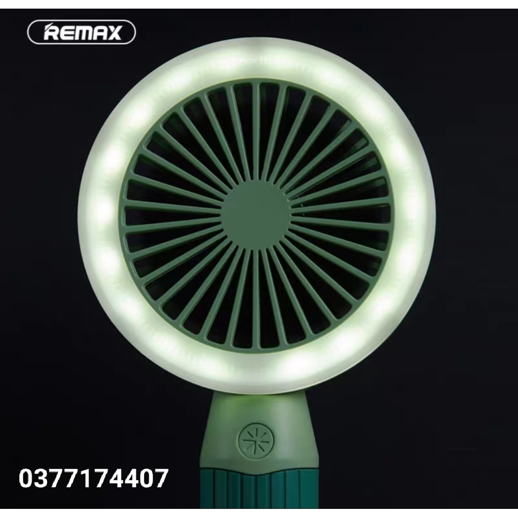 Quạt Remax F39 Mini 3in1 quạt tích điện + Đèn Ledd + giá đỡ điện thoại - 3 tốc độ gió - Dung lượng 1200mAh - Siêu Mát