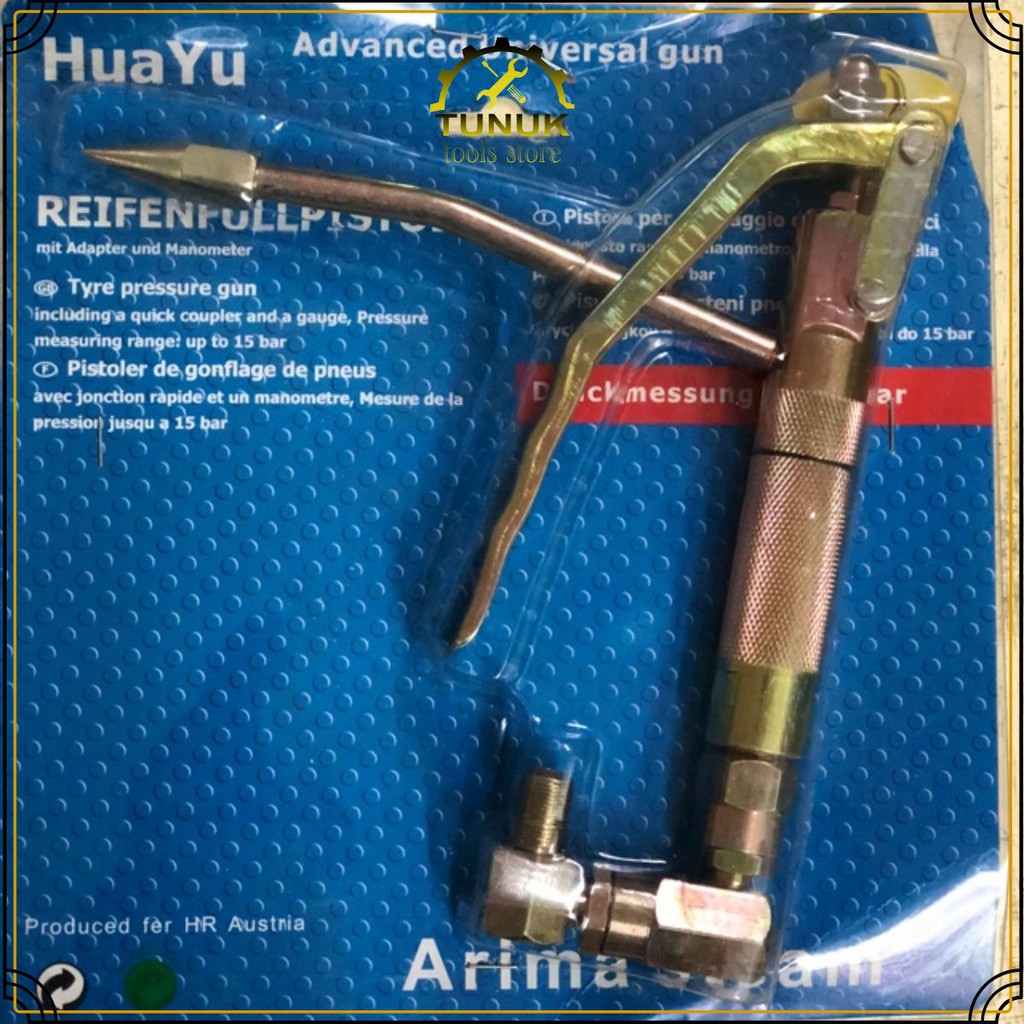 Súng bơm mỡ hơi TUNUK, tay bơm phù hợp cho các loại máy bơm mỡ khí nén 12L , 20L, 30L