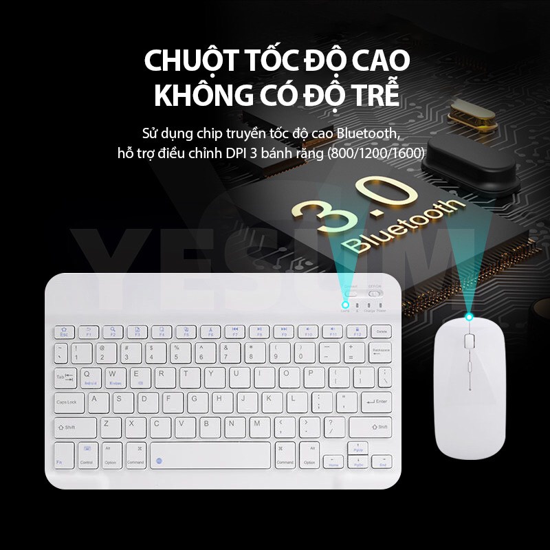 Bàn phím Bluetooth không dây HP 10 inch/ chuột không dây trọng lượng nhẹ cho điện thoại / iPad nhiều màu sắc tùy chọn