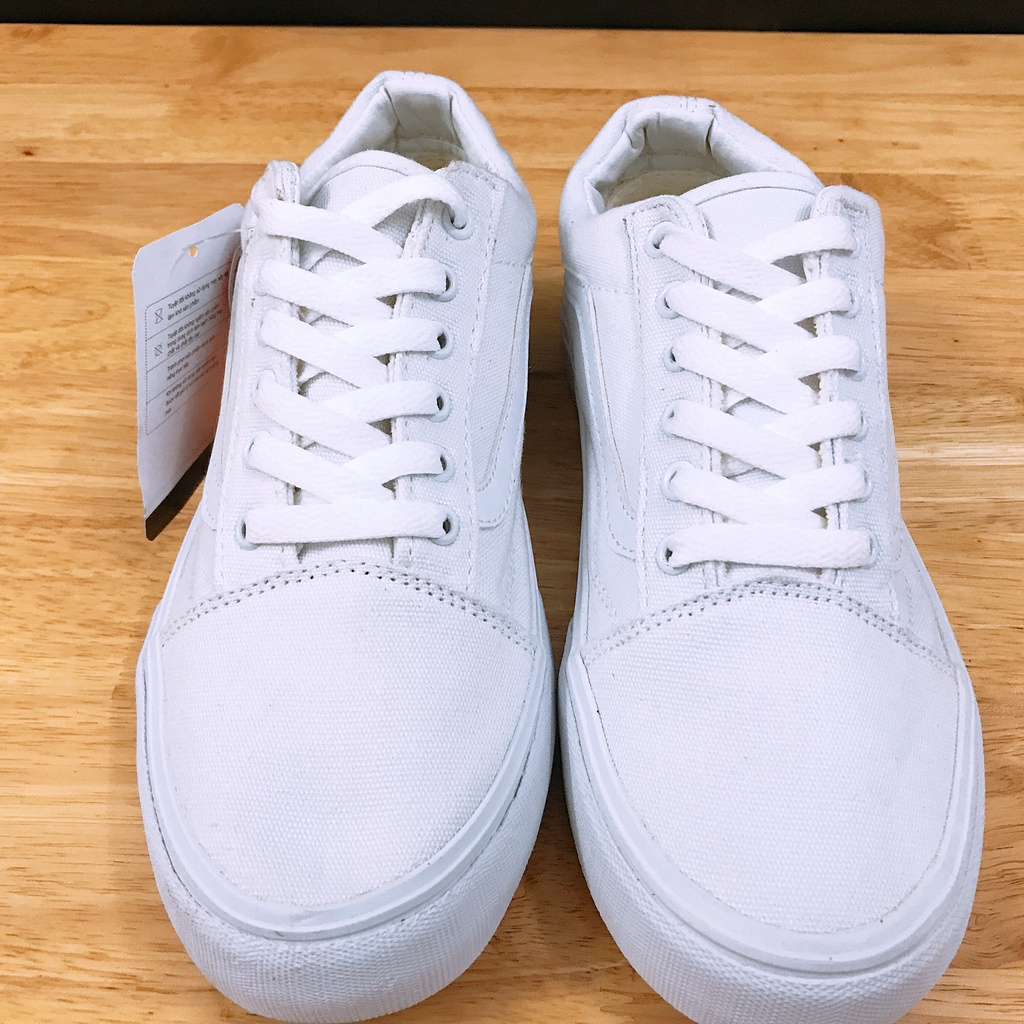 Giày thể thao nam nữ 𝐕𝐚𝐧𝐬 𝐎𝐥𝐝 𝐒𝐤𝐨𝐨𝐥 trắng full, size 36-43.