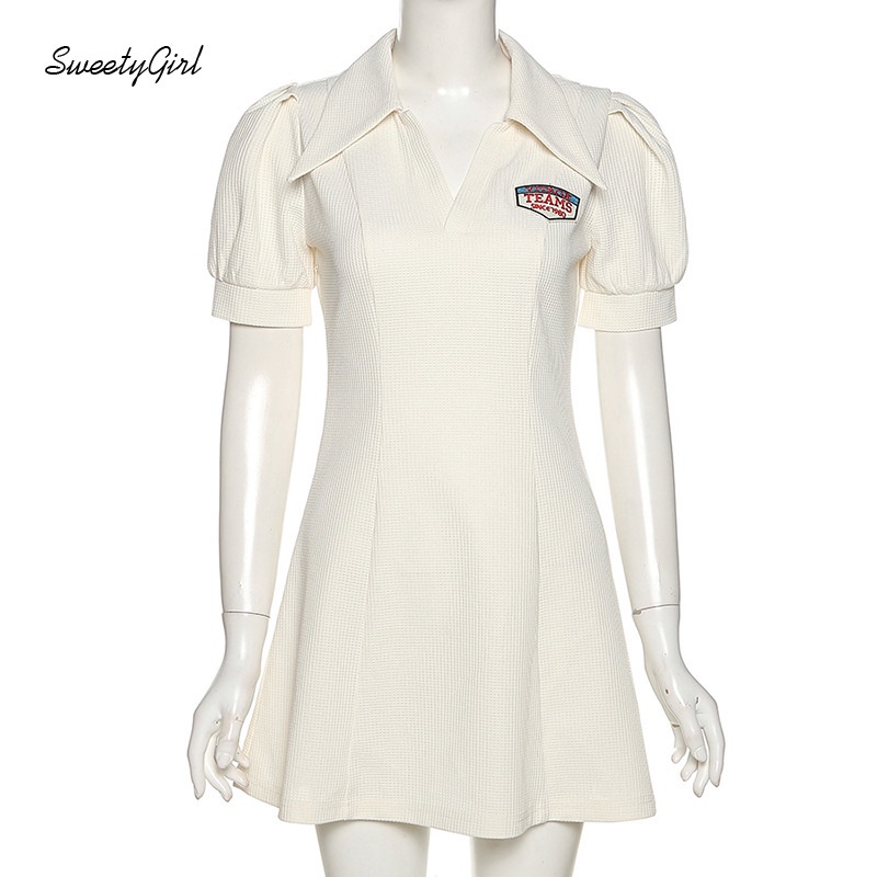 Đầm Tay Ngắn Màu Trơn Eo Cao Thời Trang Dành Cho Nữ 2022