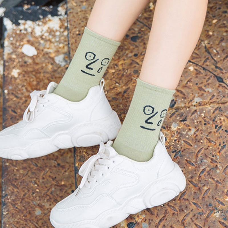 Set 2 / 5 Đôi Vớ Họa Tiết Hoạt Hình Vui Nhộn Phong Cách Harajuku Cho Nữ