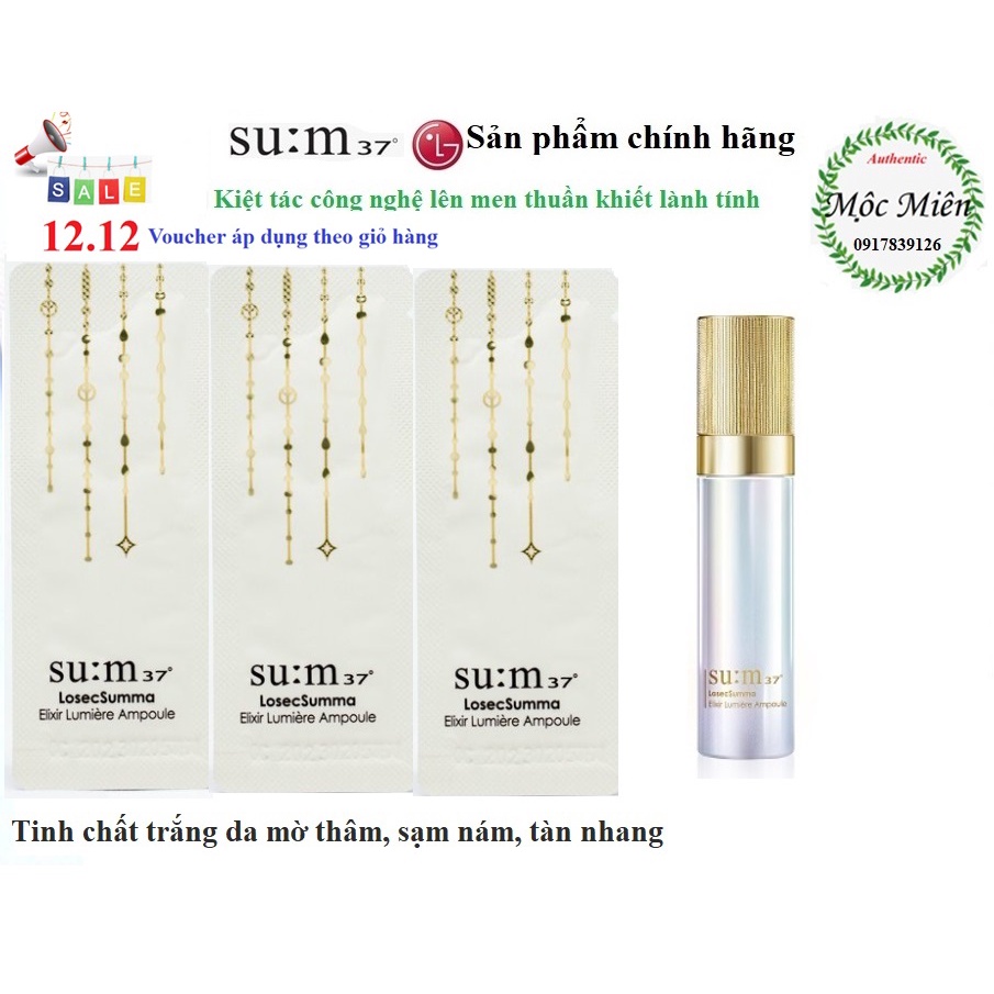 Gói tinh chất truyền trắng da mờ thâm, sạm, nám Su:m37 LosecSumma Elixir Lumiere Ampoule