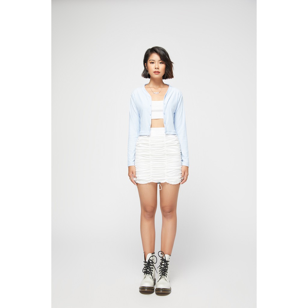 Chân váy nhún rút dây trắng nữ BLMDE | BigBuy360 - bigbuy360.vn