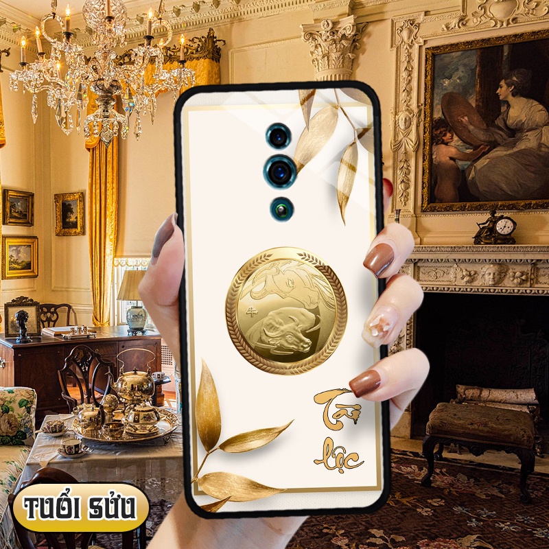 Ốp lưng kính 3D 12 con giáp - Oppo Reno