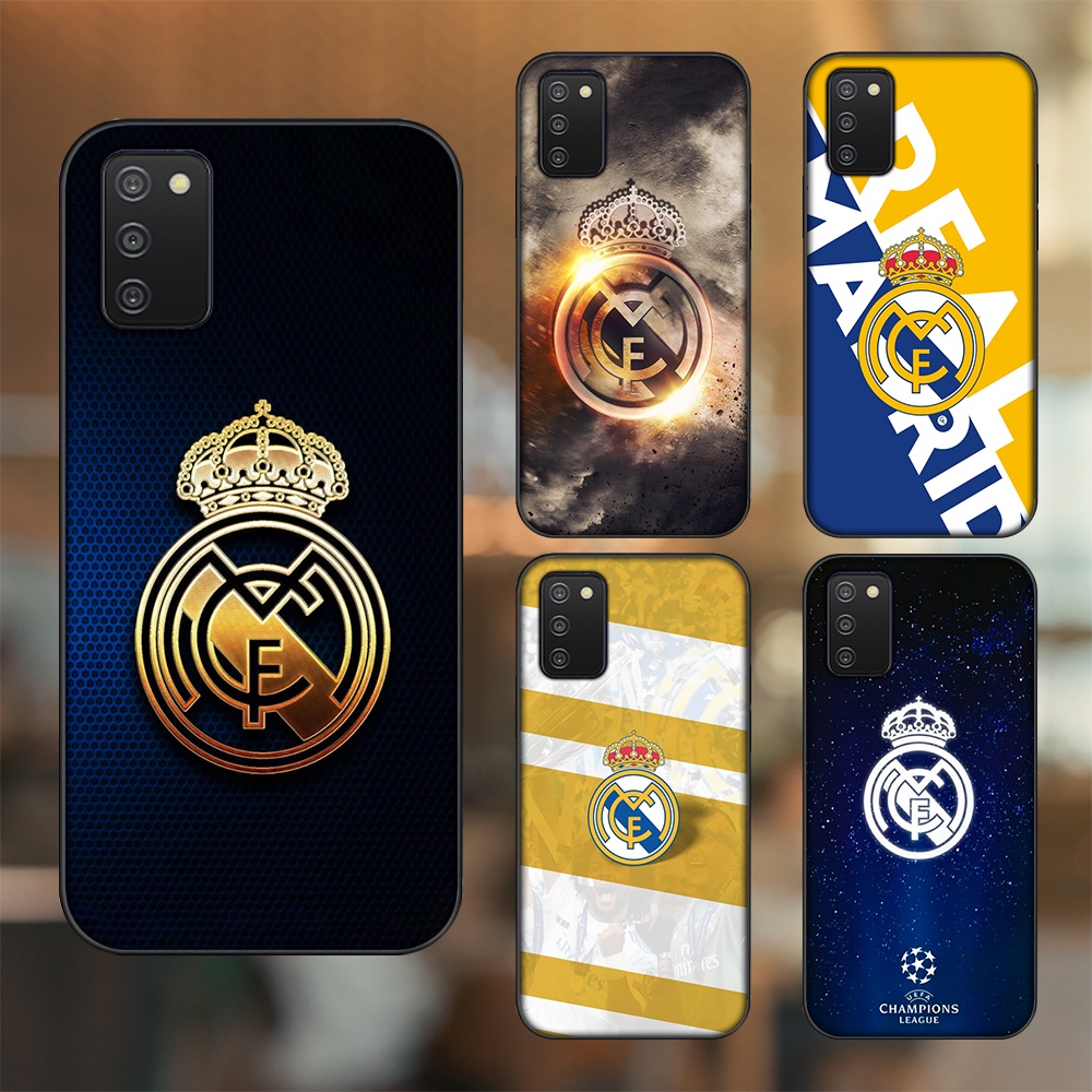 Ốp lưng Samsung A03S viền đen in hình Real Madrid
