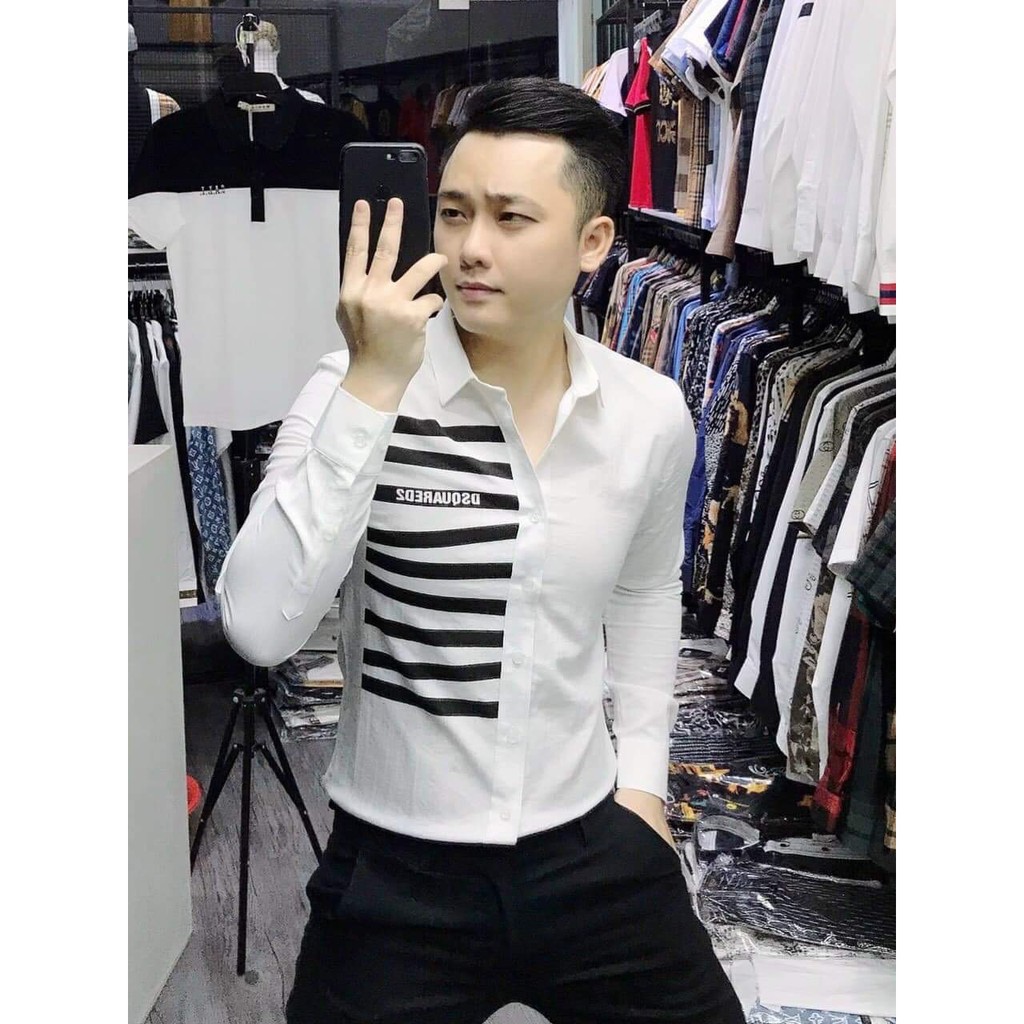 Áo sơ mi nam dài tay vải lụa mềm mịn thoái mát, in 3D, không phai màu, L12, thời trang cao cấp LBFASHIONNEW