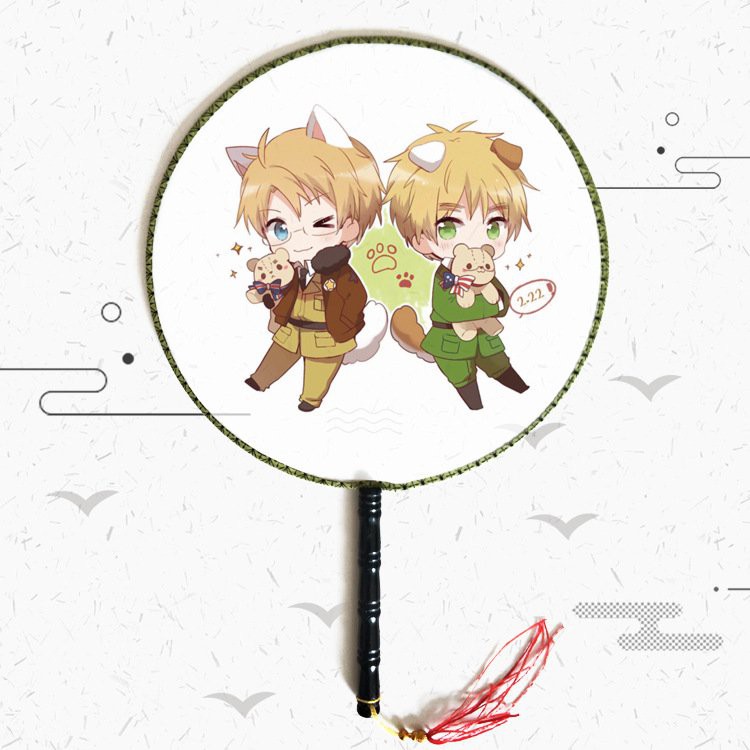 Quạt tròn cổ trang Hetalia - Axis Powers anime cầm tay
