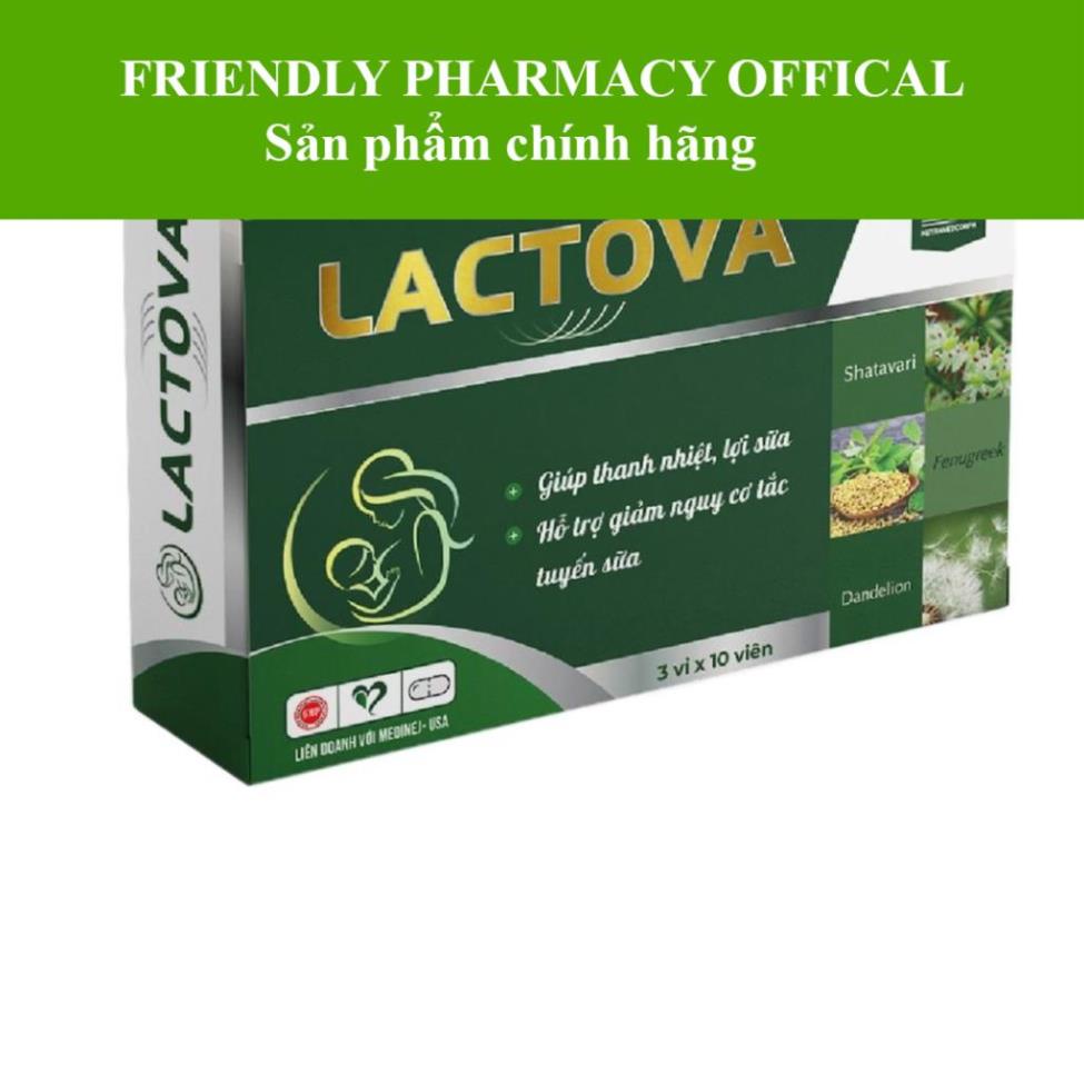 LACTOVA – Giúp thanh nhiệt lợi sữa, hỗ trợ giảm nguy cơ tắc tuyến sữa ở phụ nữ sau sinh (30 viên)
