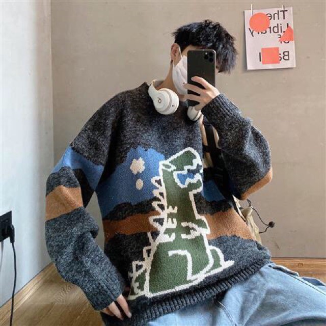 _Áo len khủng long dáng rộng .