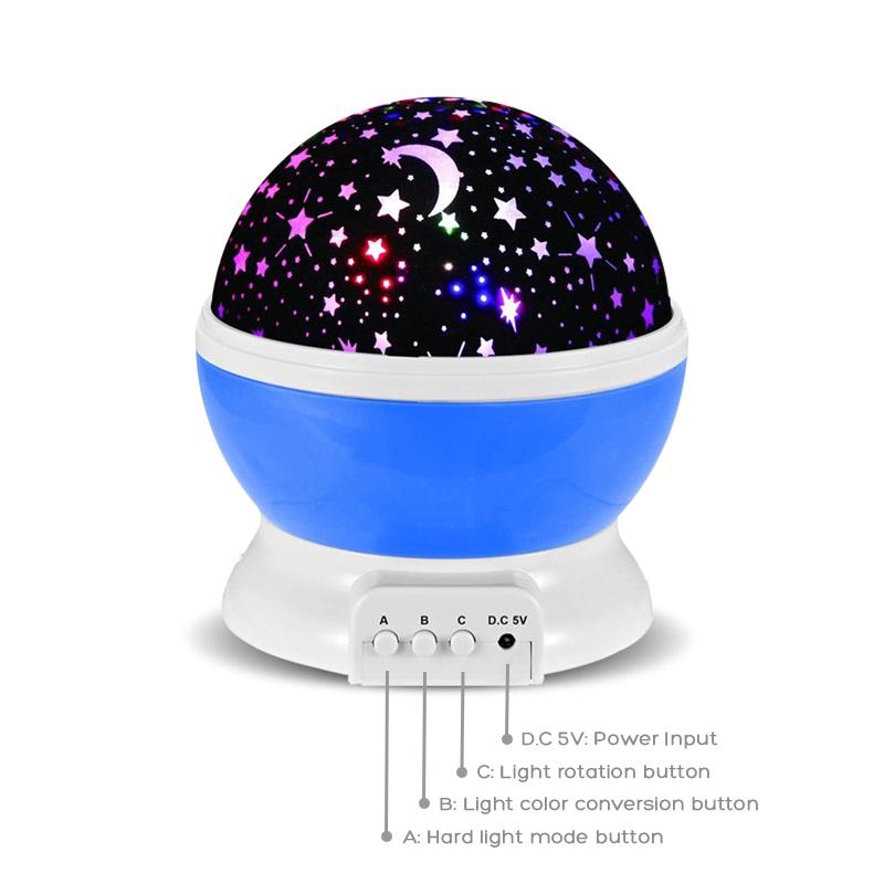 Đèn LED chiếu họa tiết trăng sao lãng mạn