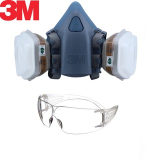 Bộ mặt nạ phòng độc 3M 7502 bộ đủ 7 chi tiết và 1 kính dùng phun sơn, Phun thuốc sâu, phòng độc khói đám cháy chung cư.