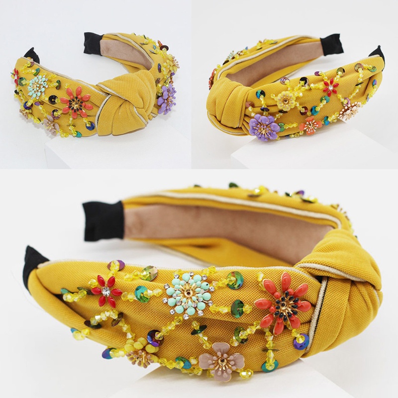 Băng Đô Cài Tóc Đính Hạt Kim Sa Phong Cách Boho Cho Nữ
