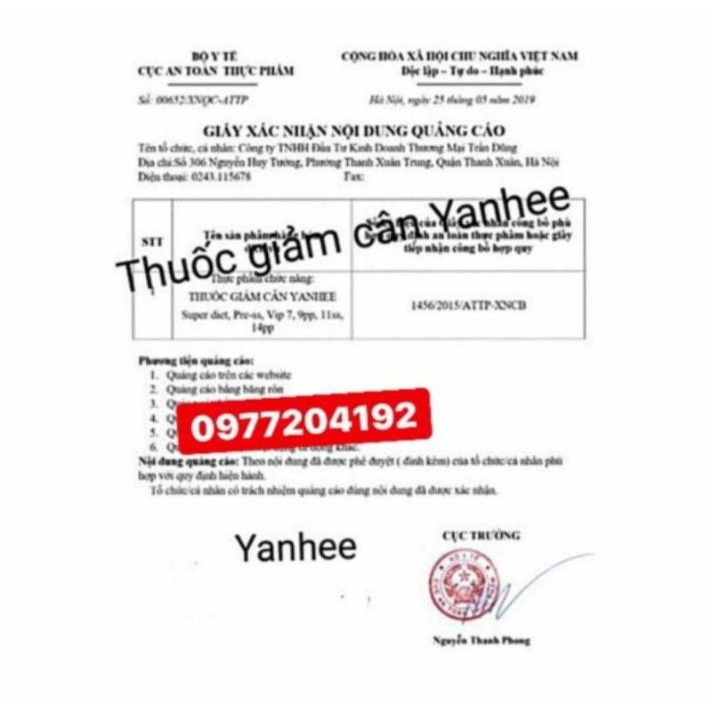 GIẢM CÂN YANHEE SIÊU MẠNH (9VIÊN/ NGÀY): GIẢM MỠ EO THON