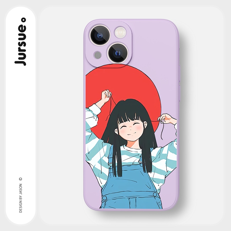 Ốp lưng JURSUE mềm hoạt hình dễ thương đẹp cho iPhone 13 12 11 Pro Max SE 2020 X XR XS 8 7 ip 6S 6 Plus kute Y1999