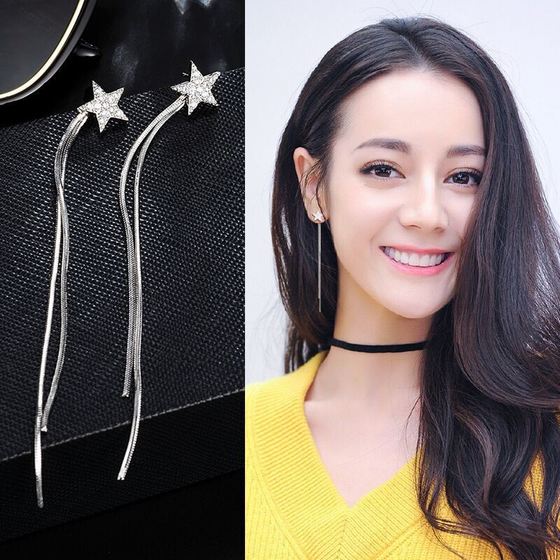 YU28 Bông tai ngôi sao dài sang chảnh