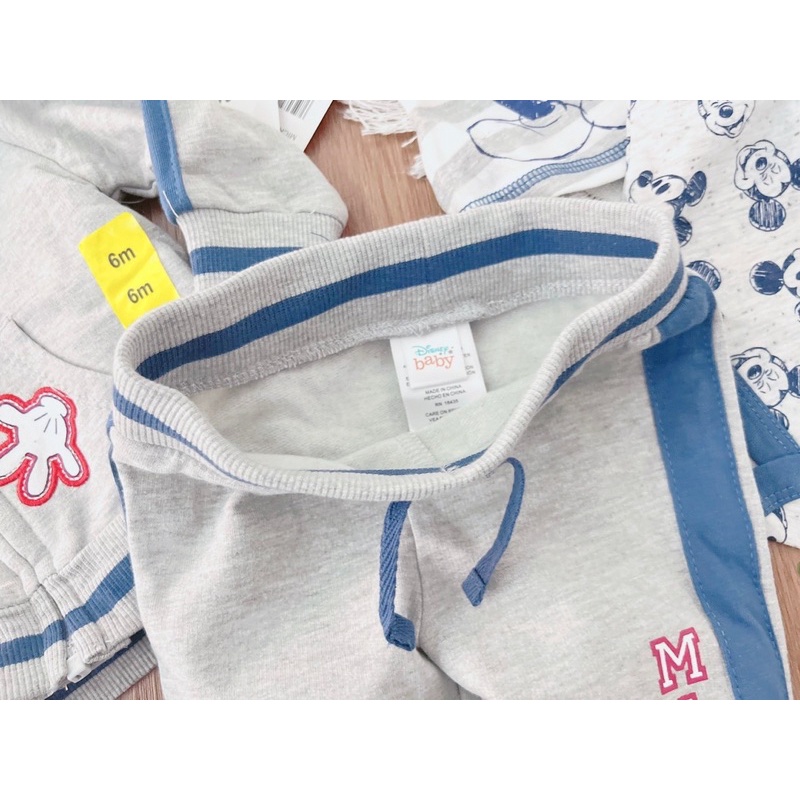 Set 4ct bộ nỉ+body Mickey sz 3-24M
