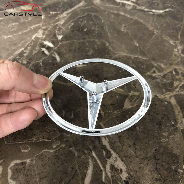 Logo biểu tượng sau xe ô tô Mercedes cao cấp M9 Chân cài 3 chấu