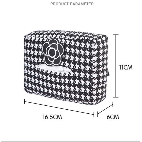 Houndstooth Car Tissue Box Creative Car Interior Car Special Internet Celebrity Hanging Car Drawing Paper Bag Car Interior Design Supplies Female car accessories kJx1