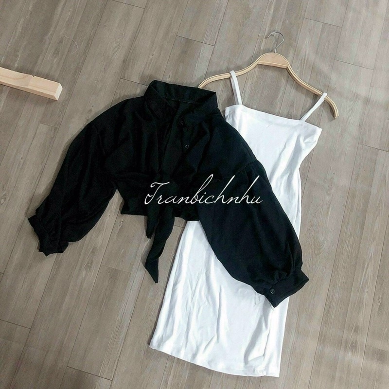 ĐẦM 2 DÂY KÈM ÁO KHOÁT VOAN TRẺ TRUNG NĂNG ĐỘNG