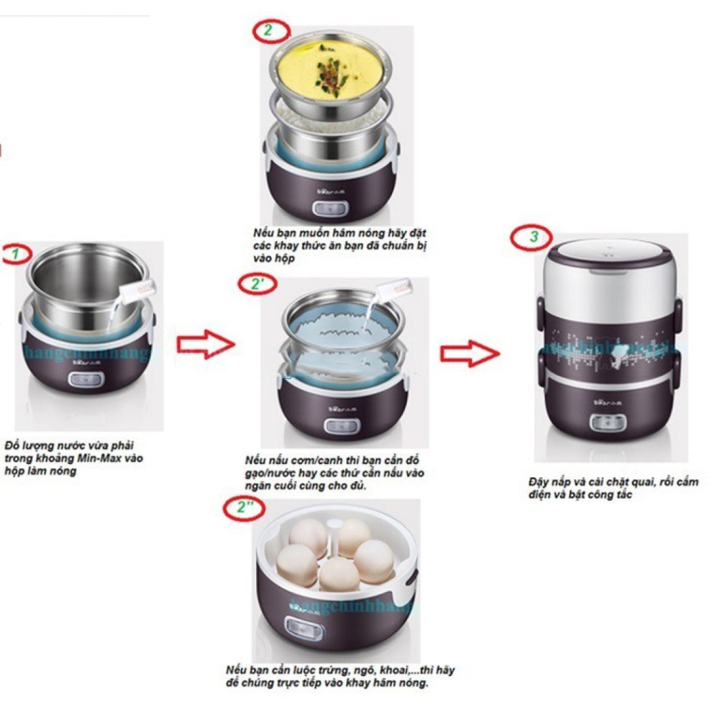 Hộp Cơm điện 3 Tầng Inox - Cặp Lồng Cơm 3 Tầng Star Cao Cấp | BigBuy360 - bigbuy360.vn