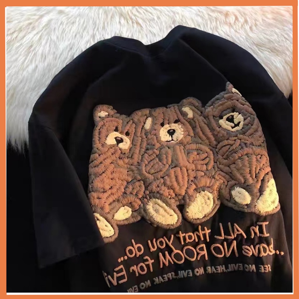 Áo thun nam nữ, áo from rộng nữ, Áo thun from rộng, họa tiết nổi TT2