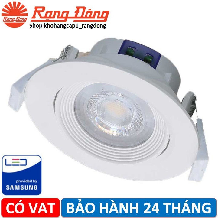 Đèn LED âm trần xoay góc 4,5W Rạng Đông khoét lỗ 76mm