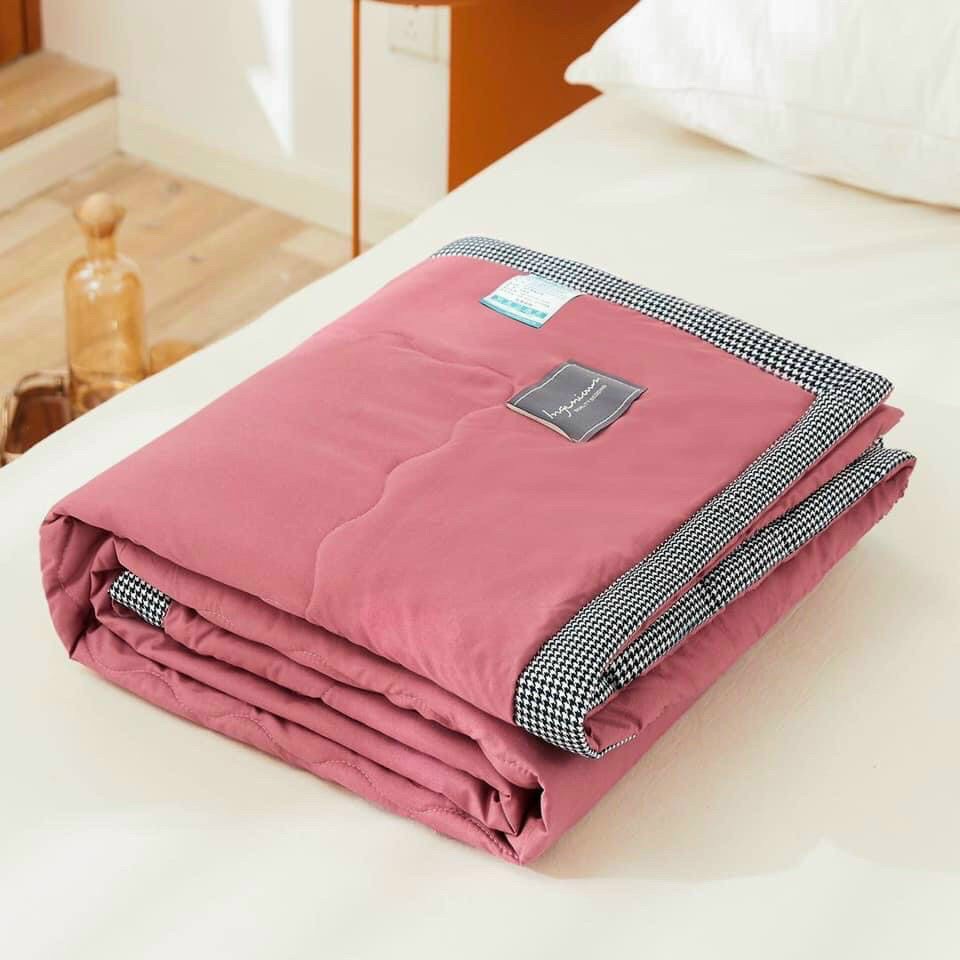 Chăn hè cotton đũi Zara Home cao cấp siêu mềm thoáng viền to caro 2m x 2m3 - Chăn hè Zara home viền to caro