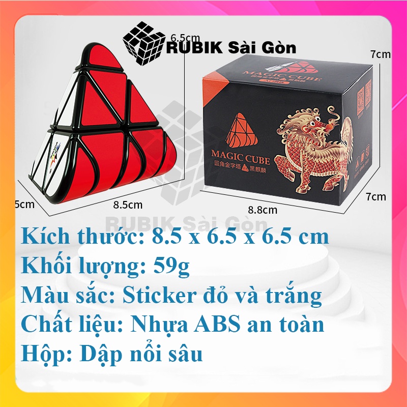 Rubik Biến Thể YuXin Black Kirin Rounded Pyraminx 3x3 Rubic Kim Tự Tháp Pha Lê Toy Đồ Chơi Tam Giác Đẹp Cho Bé