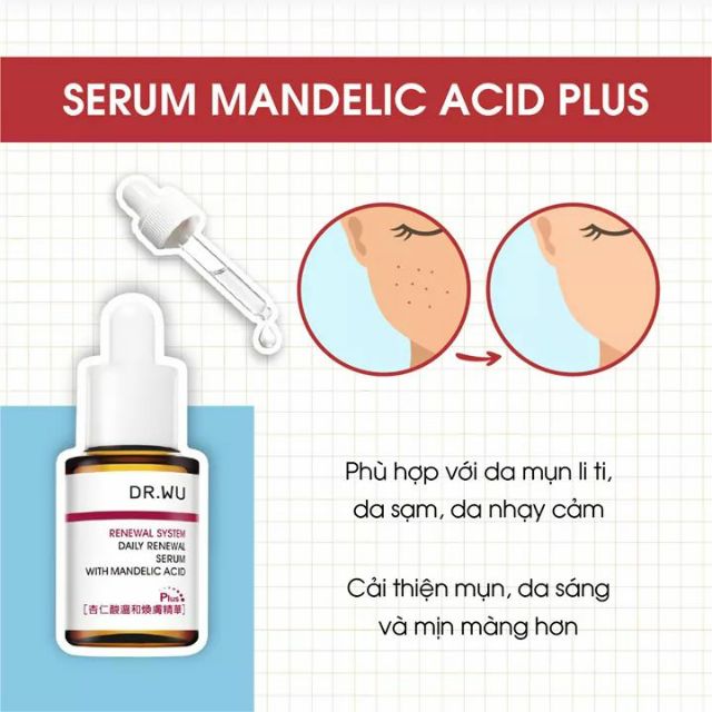 Dr.Wu Serum sáng da giảm mụn Mandelic Acid 8%